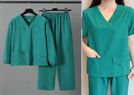 Seragam Rumah Sakit Spandex Scrub Suits Set Kustomisasi Non Iritan Tersedia