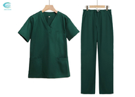 Polyester Cotton Reusable Scrub Suits Perawat Seragam Gaun Rumah Sakit Kain