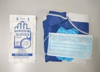 Paket Bedah Steril Dokter, Paket Gaun Ahli Bedah dengan Masker Wajah