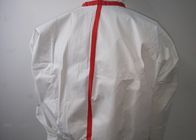 Gaun Bedah Non Woven Unisex / Gaun Isolasi Rumah Sakit Dengan Pita Merah