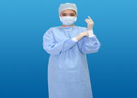 Disposable Reinforced Surgical Gown warna Bahan Biru Kustomisasi Ukuran Non-Anyaman
