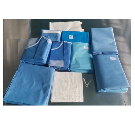 Gaun bedah sekali pakai biasa tanpa lengan Tie On Non Woven Fabric Gaun unisex bernapas