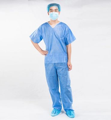 Kain Non Woven Rumah Sakit Gaun Bedah / Gaun Medical Disposable untuk Orang Dewasa