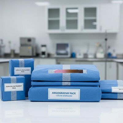 Steam Sterilization Sterile Surgical Packs with Non-woven Fabric and Angiography Pack for Hospitals