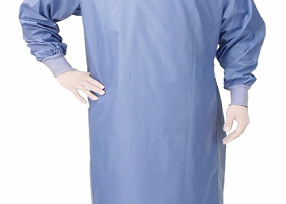Disposable Reinforced Surgical Gown warna Bahan Biru Kustomisasi Ukuran Non-Anyaman
