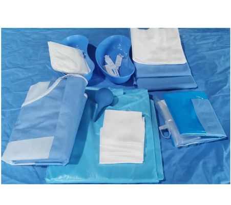 Blue Non Woven Disposable Steril Surgical Packs Untuk Operasi Bedah
